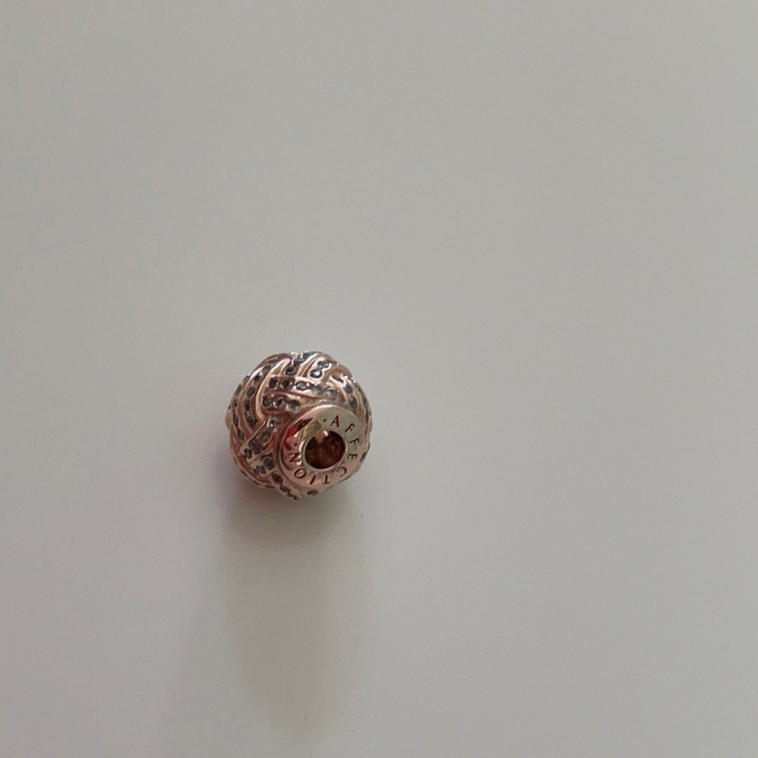 Genuine Pandora Rose Gold Essence Affection Pave Knot Charm RARE