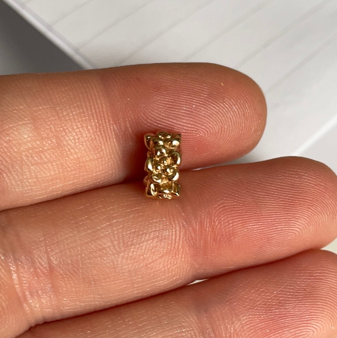Genuine Pandora Solid 14ct Gold Ring of Flowers Large Spacer Charm HTF
