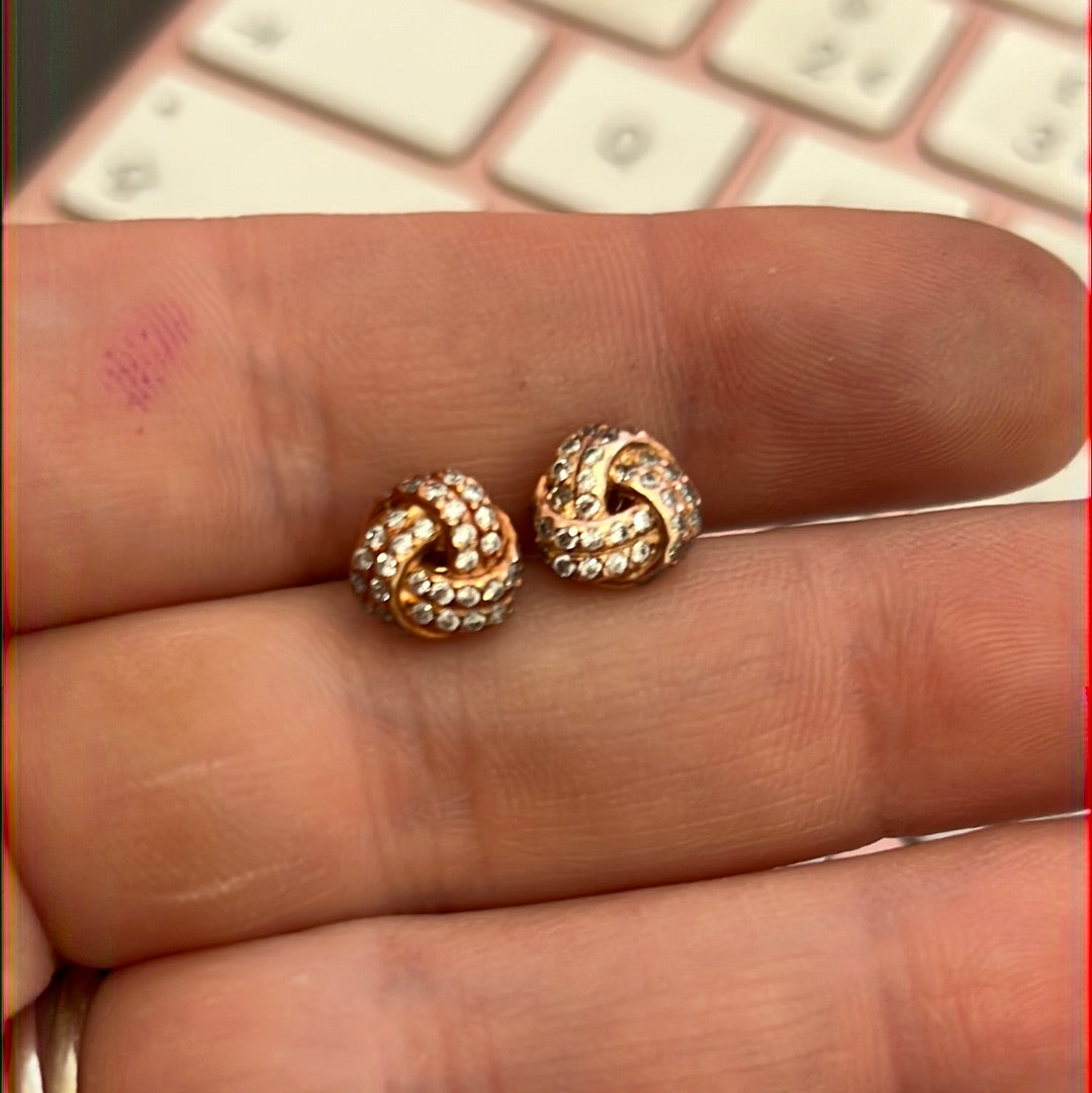 Genuine Pandora Rose Gold Pave Knot Earrings