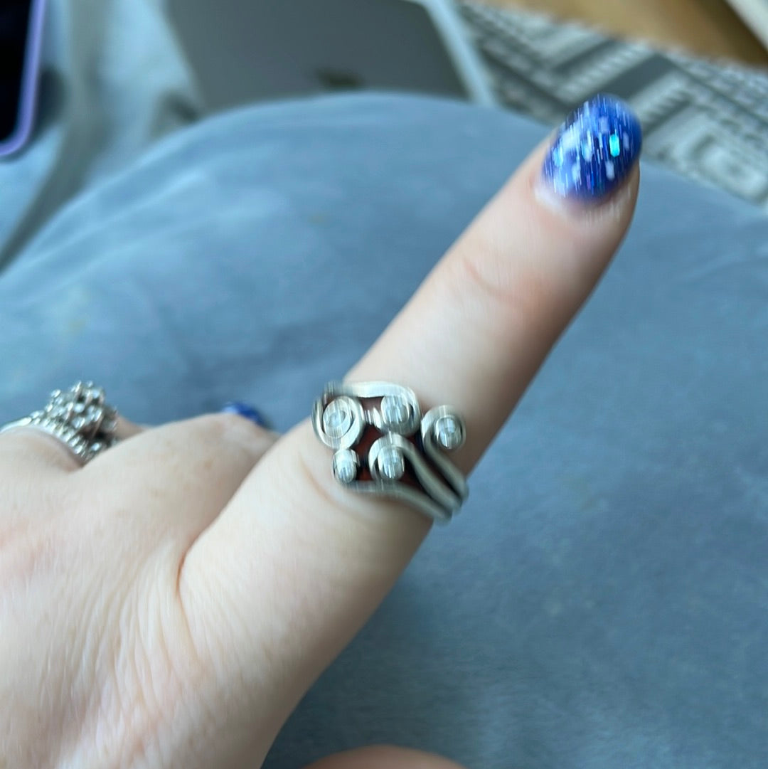 Genuine Pandora Retired HTF RARE Ocean Waves Clear CZ Ring 54