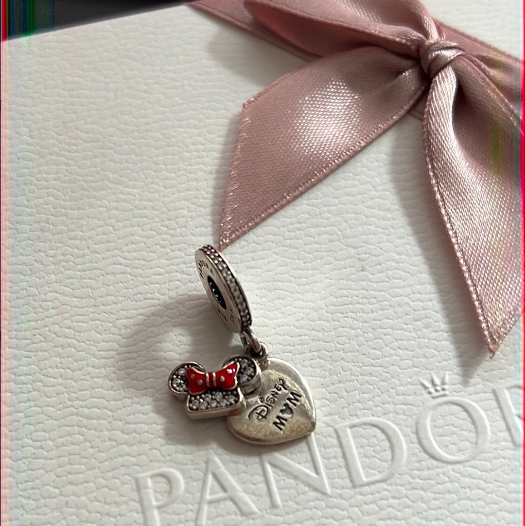 Genuine Pandora Disney Minnie Mouse Disney Mum Dangle Pave Charm