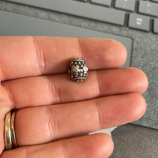 Genuine Pandora Clear CZ Pave Decorative Easter Egg Rare
