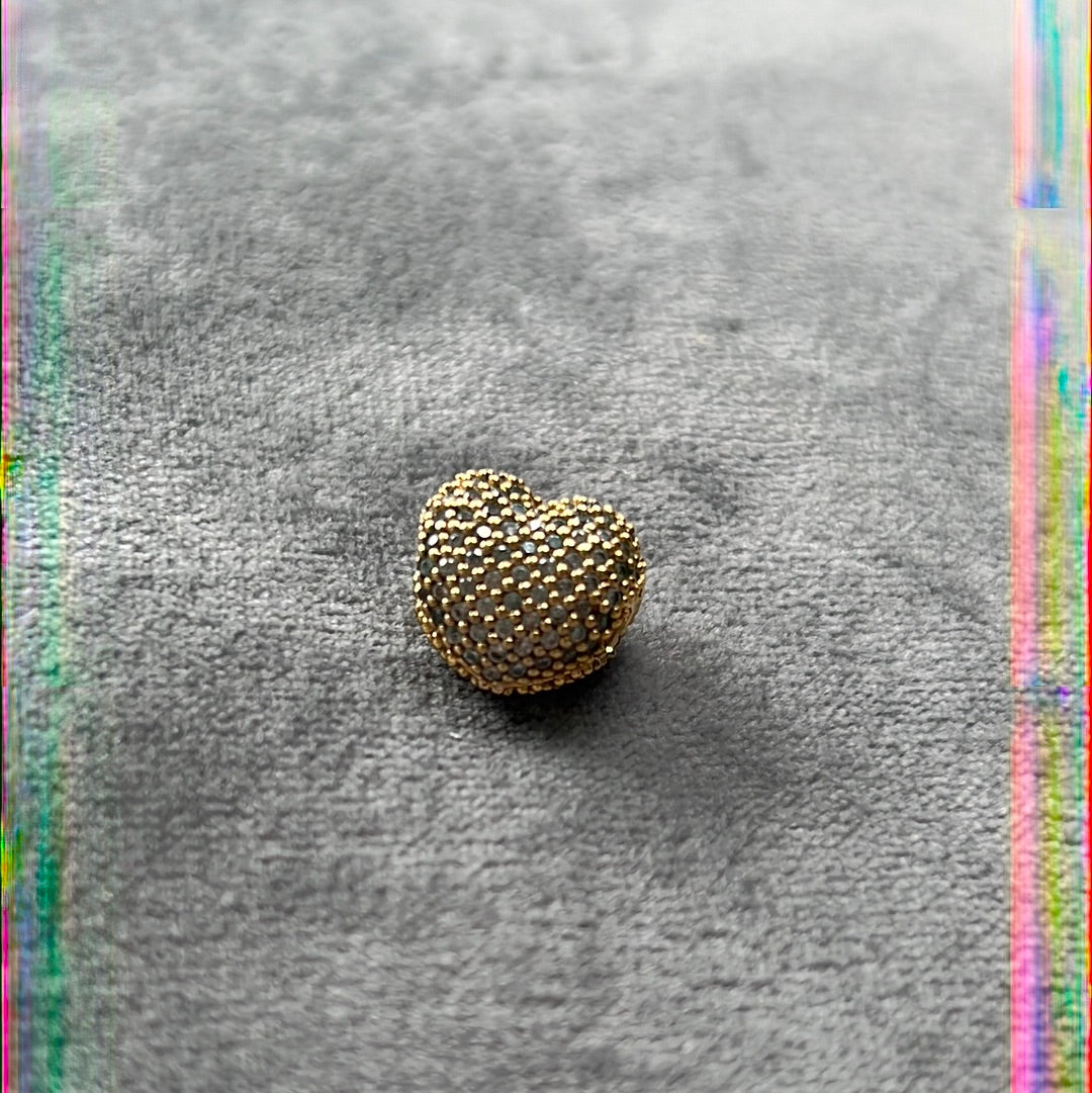 Genuine Pandora Shine Gold Pave Clear Heart Clips