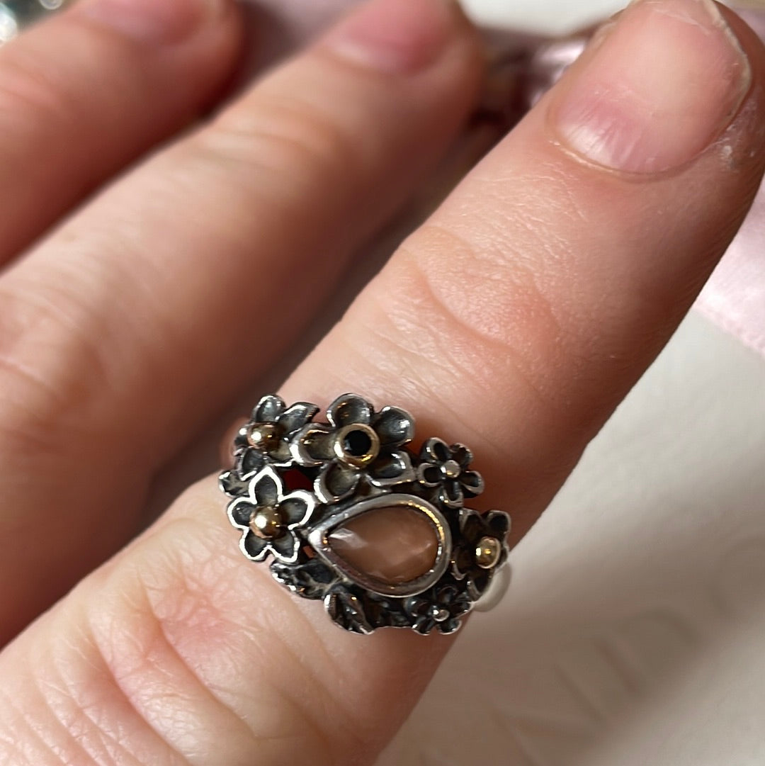 Genuine Pandora Hyper Rare Orange Dew Drops Ring Size 52