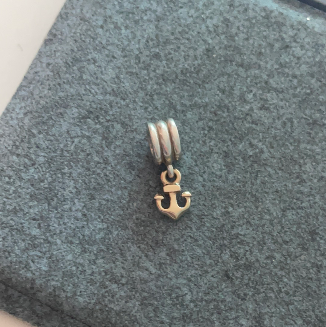 Genuine Pandora Two Tone Gold Anchor Dangle Charm