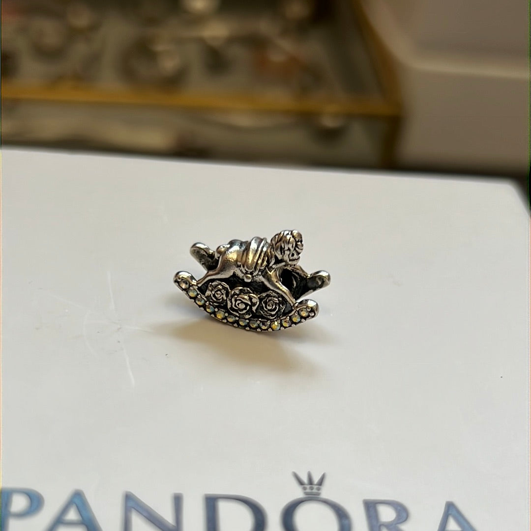 Genuine Chamilia Pave Unicorn Rocking Horse Charm