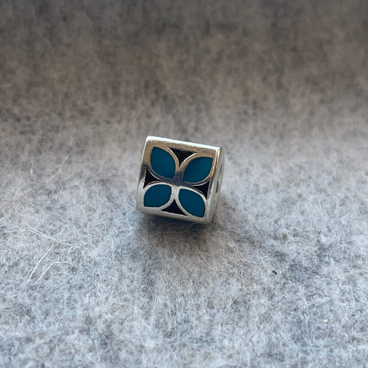 Genuine Pandora Pale Blue Enamel Flower Charm