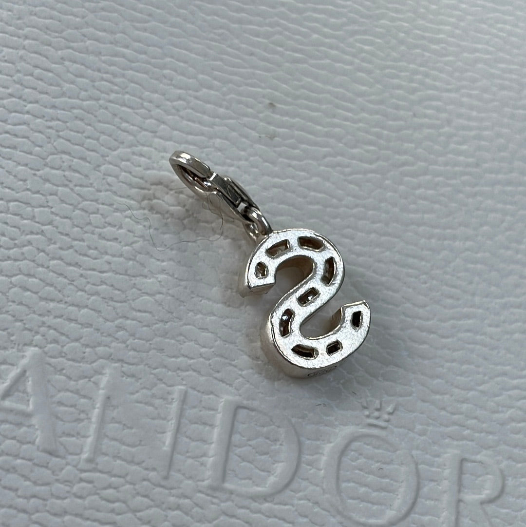 Thomas Sabo Sterling Silver Letter Pave S Initial Clip Charm