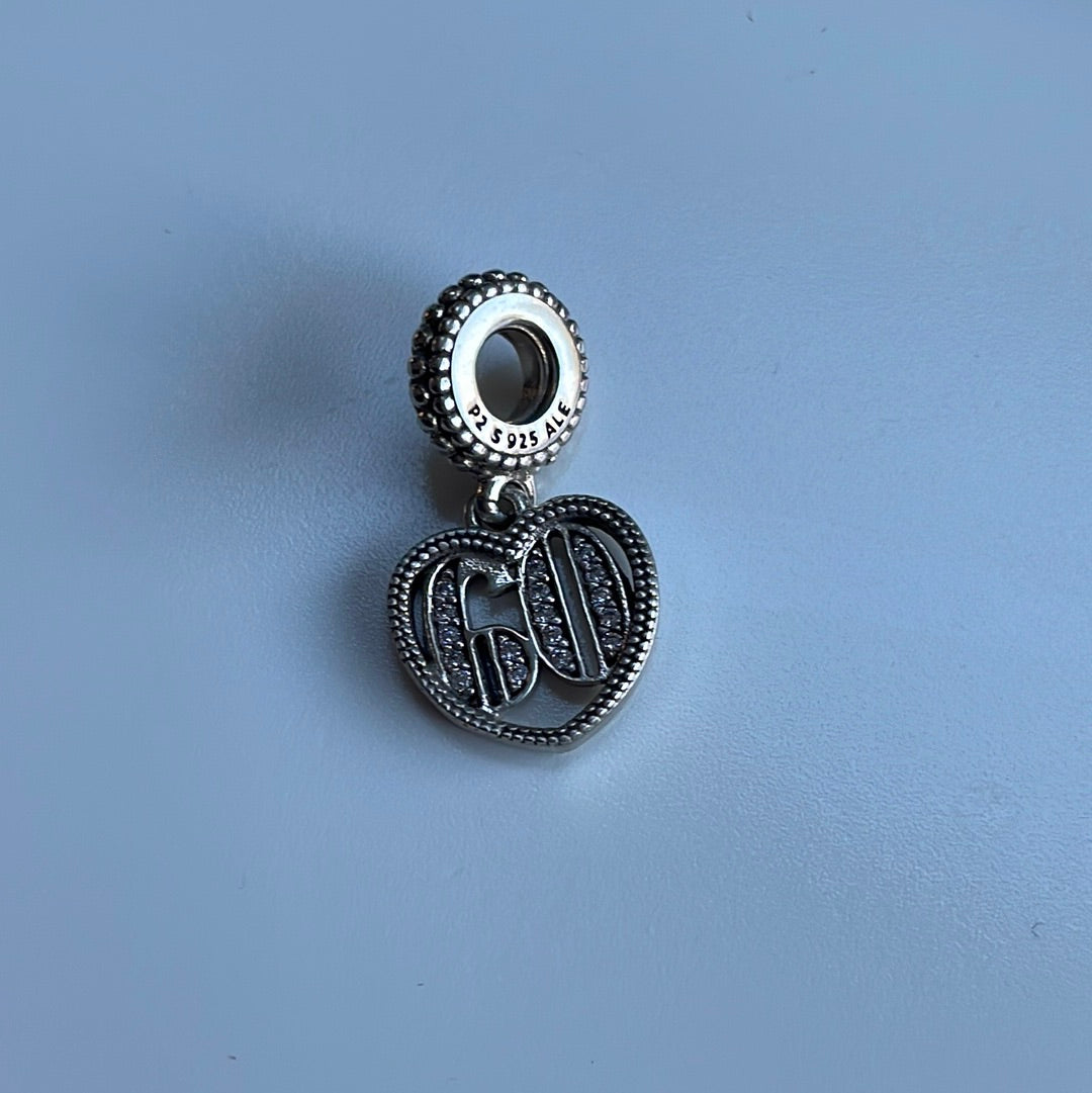 Sterling Silver 60th Birthday Gift Present Charm