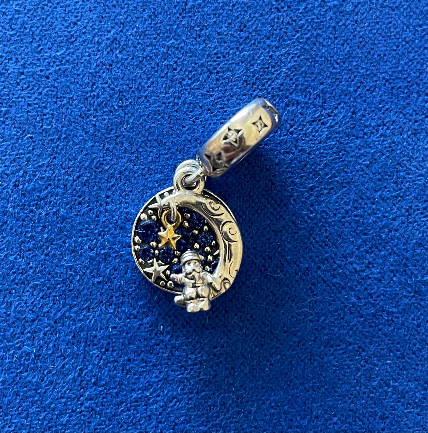 Genuine Pandora Santa Claus On The Moon Double Dangle Charm