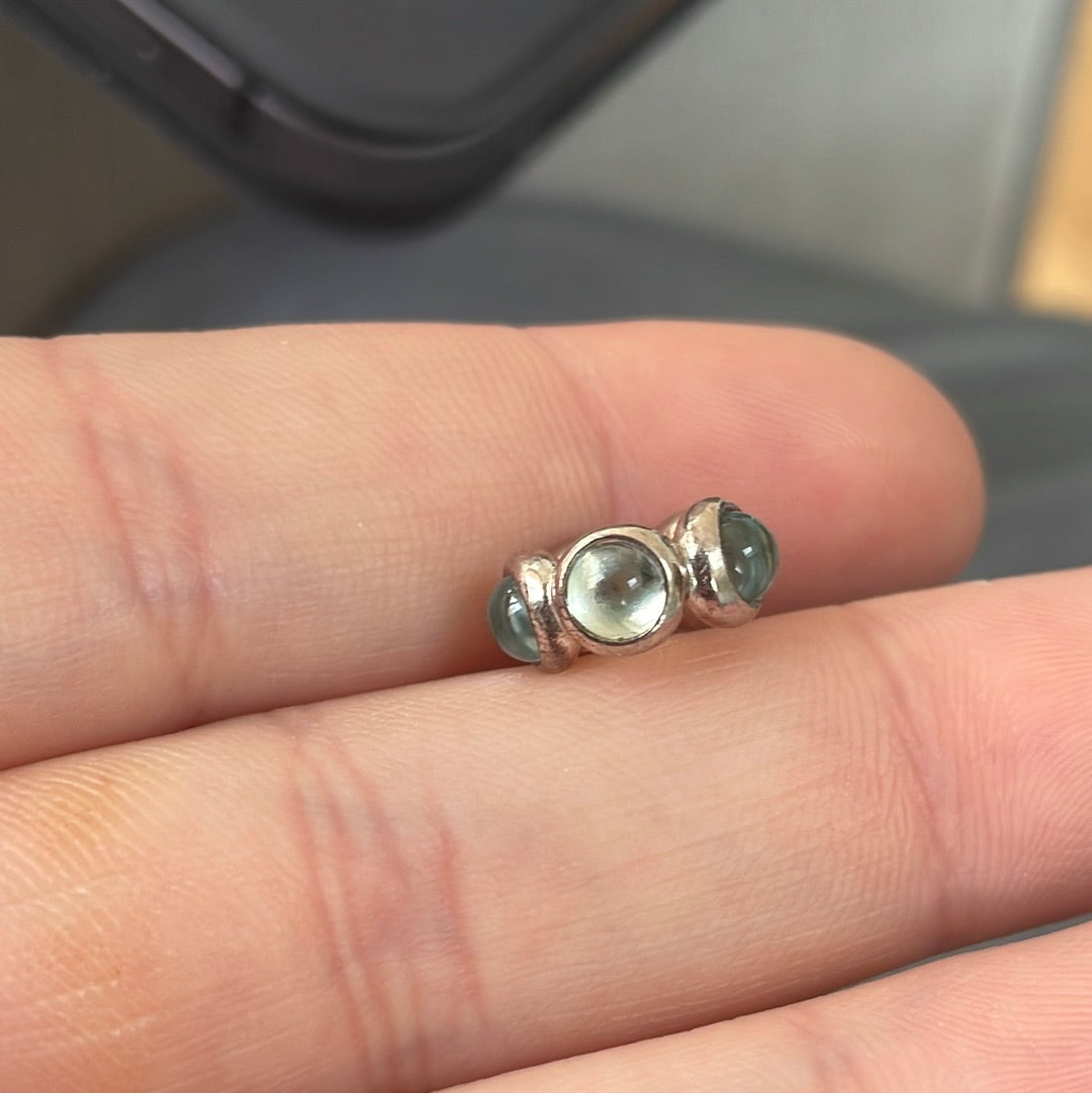 Genuine Pandora Light Aquamarine Topaz Spacer Goodbye Kiss Cabochon