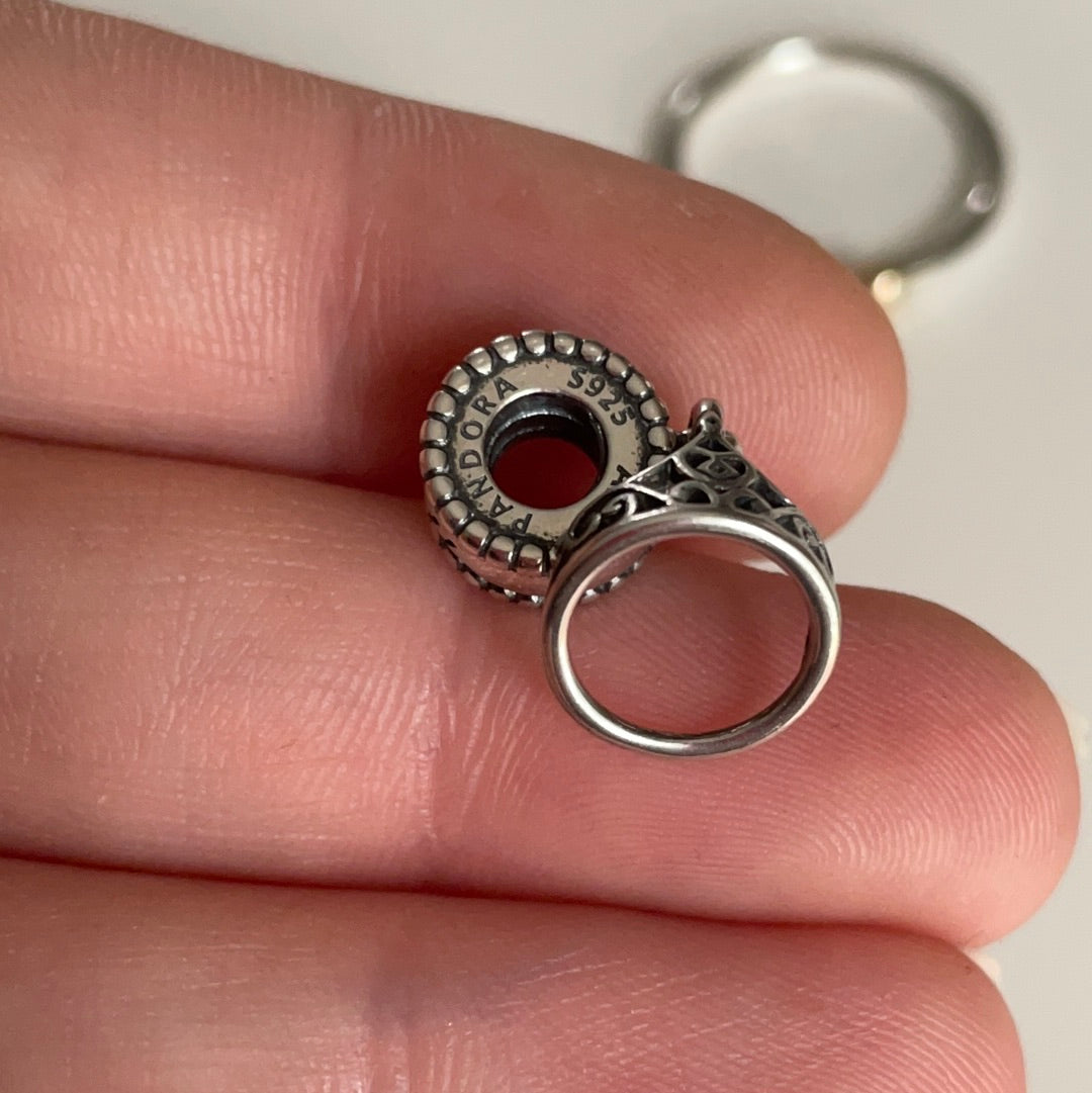 Genuine Pandora Disney Belle's Tiara Crown Dangle Charm Princess