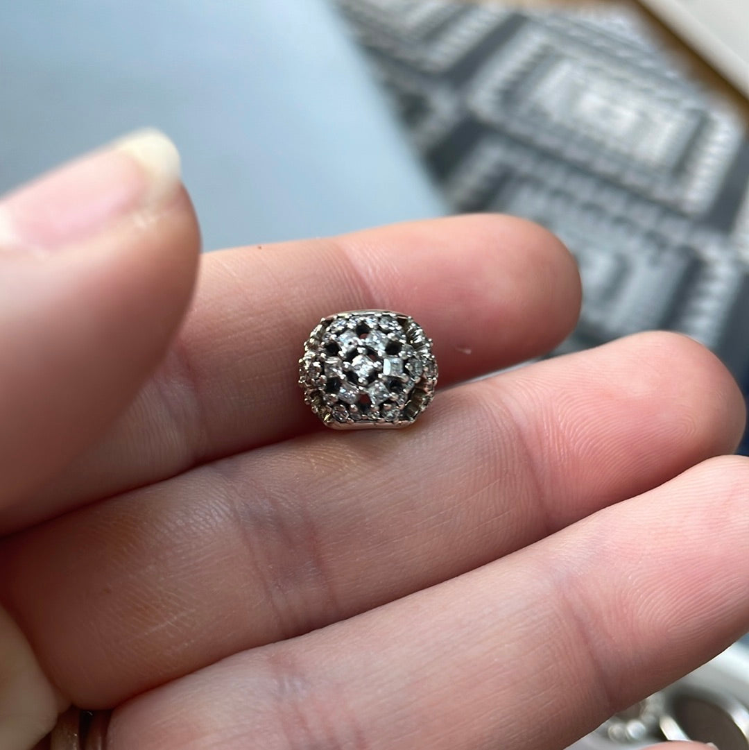 Genuine Pandora Pave Delicate Sparkle Flower Charm