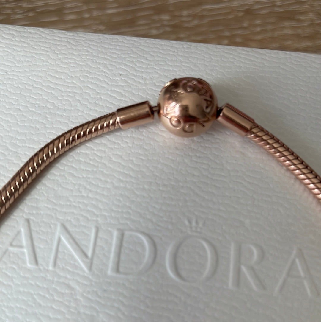 Genuine Rose Gold Pandora Moments Bracelet Smooth