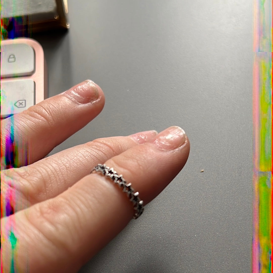 Genuine Pandora Beaded Star Openwork Ring 48 KIDS SMALL