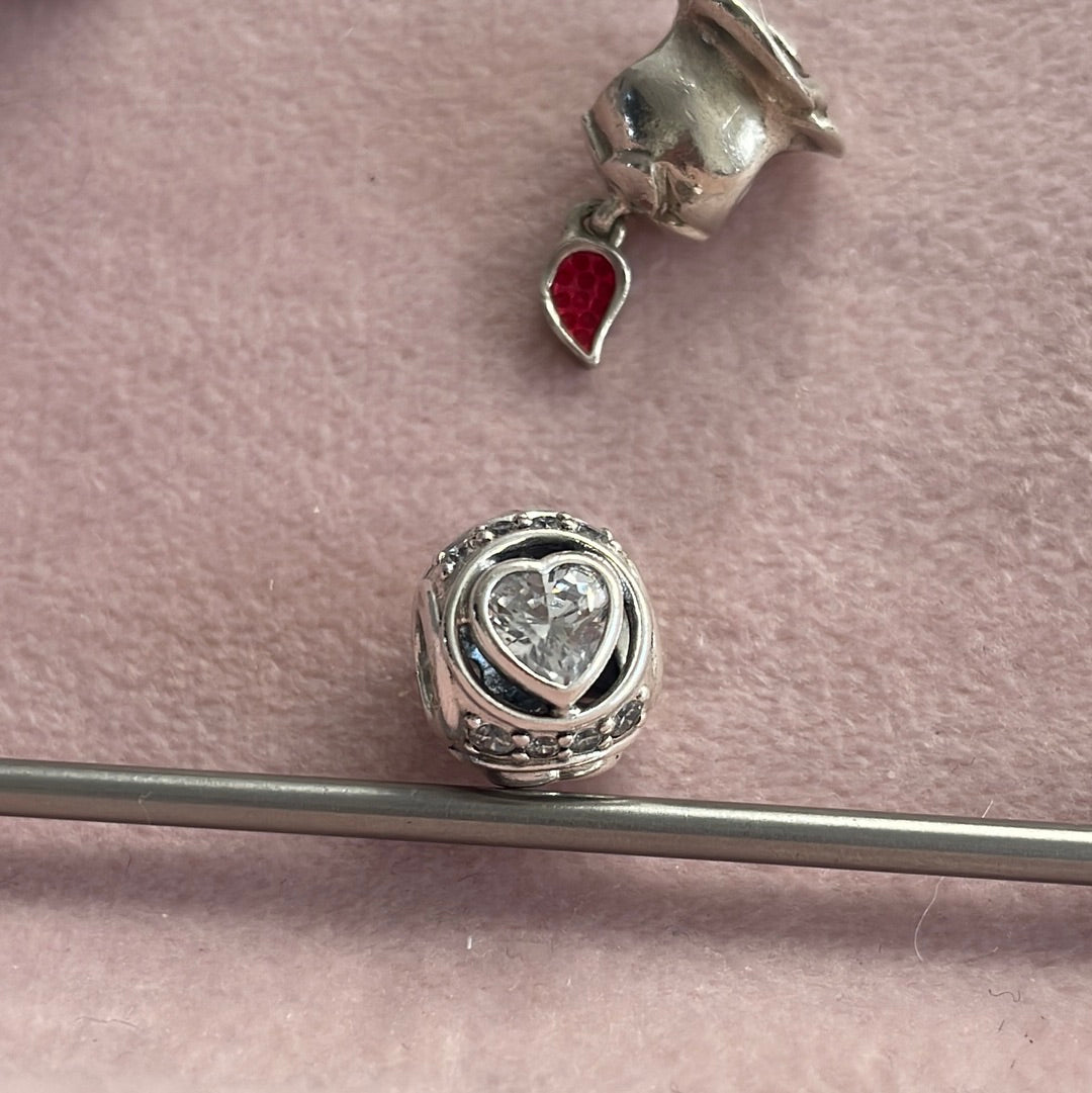 Genuine Pandora Love Heart Pave Charm