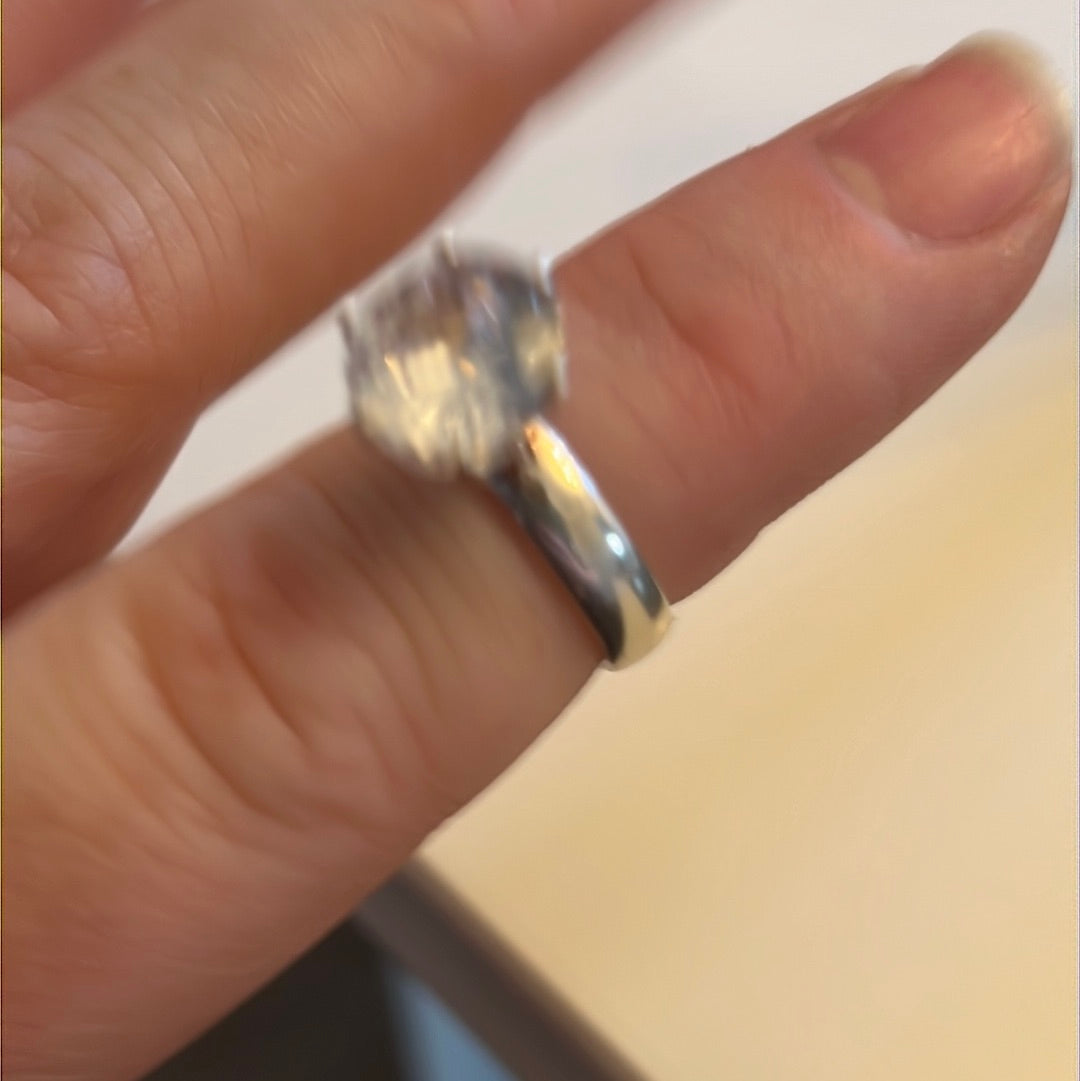 Genuine SPINNING Sterling Silver Large Circle CZ Ring 48