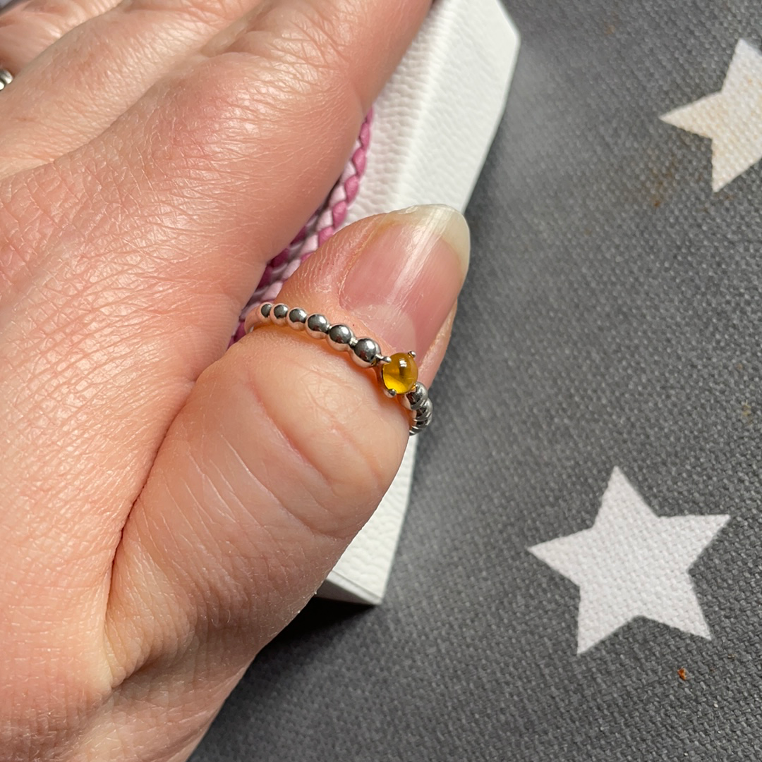 Genuine Pandora New Style Birthstone Yellow Ring In Size 56