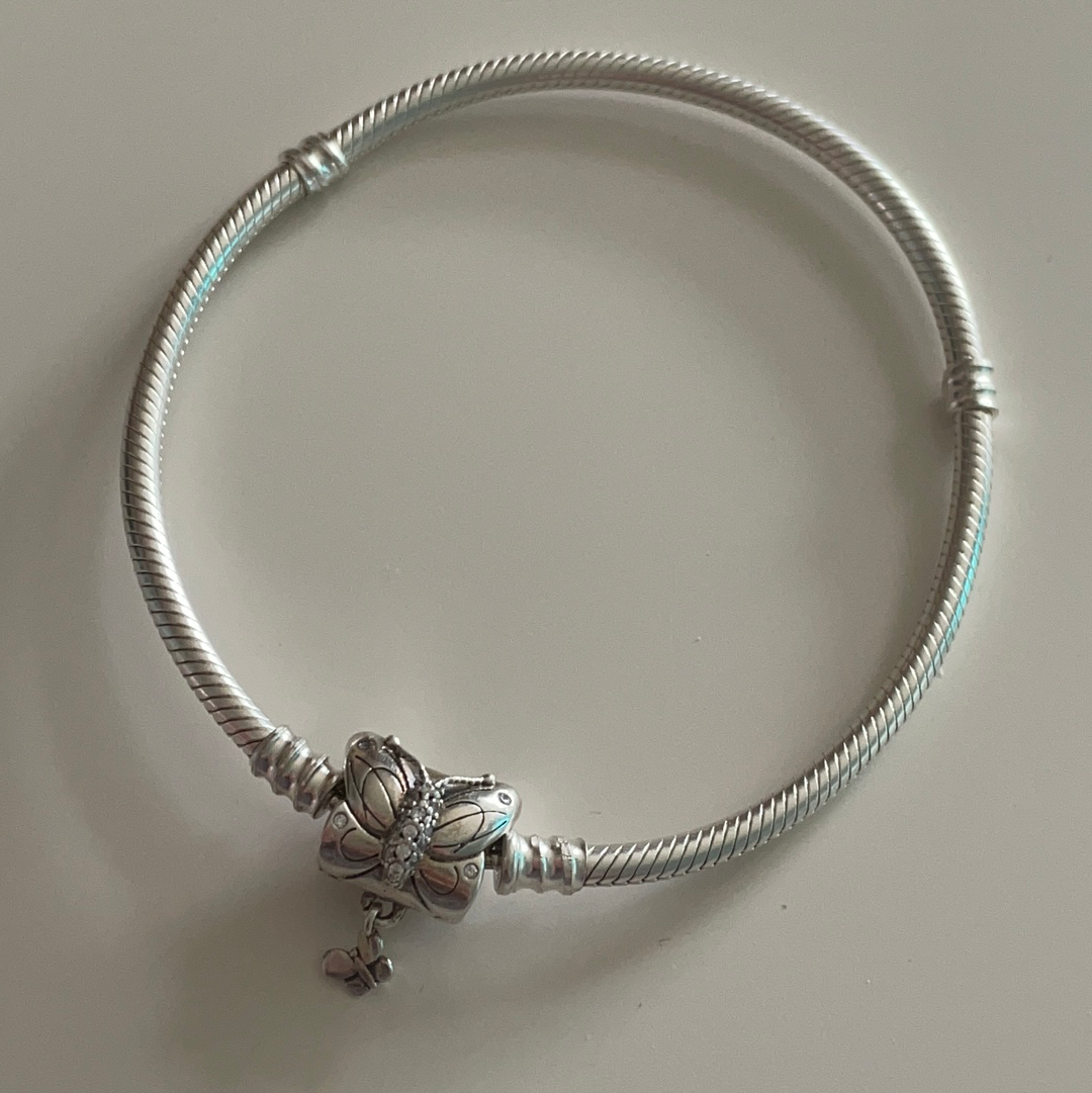 Genuine Pandora 18cm Butterfly Pave Clasp Bracelet.
