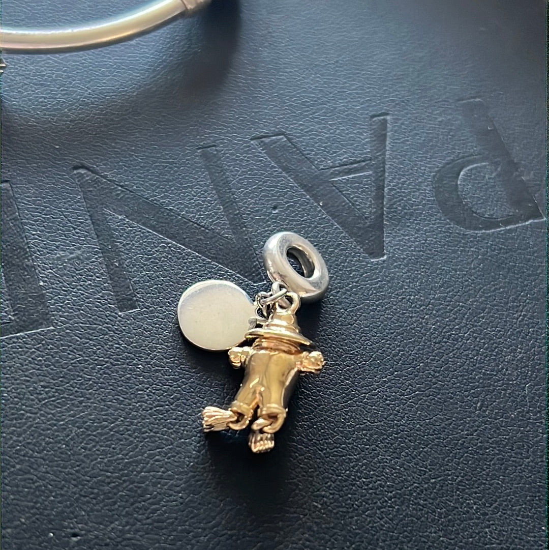 Genuine Pandora Shine Gold Love Guard Scarecrow Dangle Charm