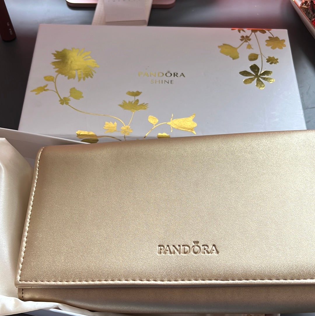 Genuine Pandora Promo Shine Golden Jewellery Bag Travel