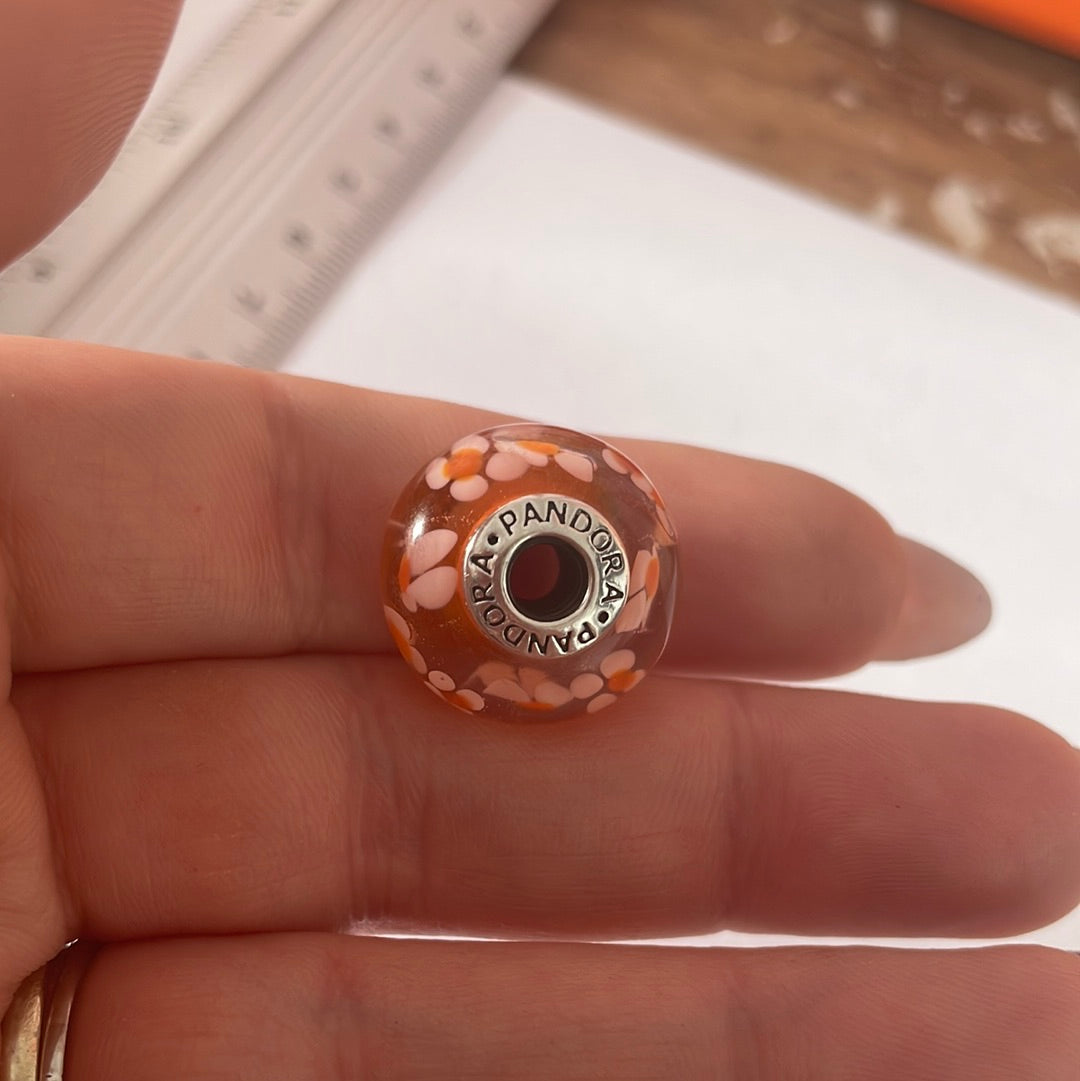 Genuine Pandora Giant XL Orange Blossom Flowers Large and Heavy and Retired