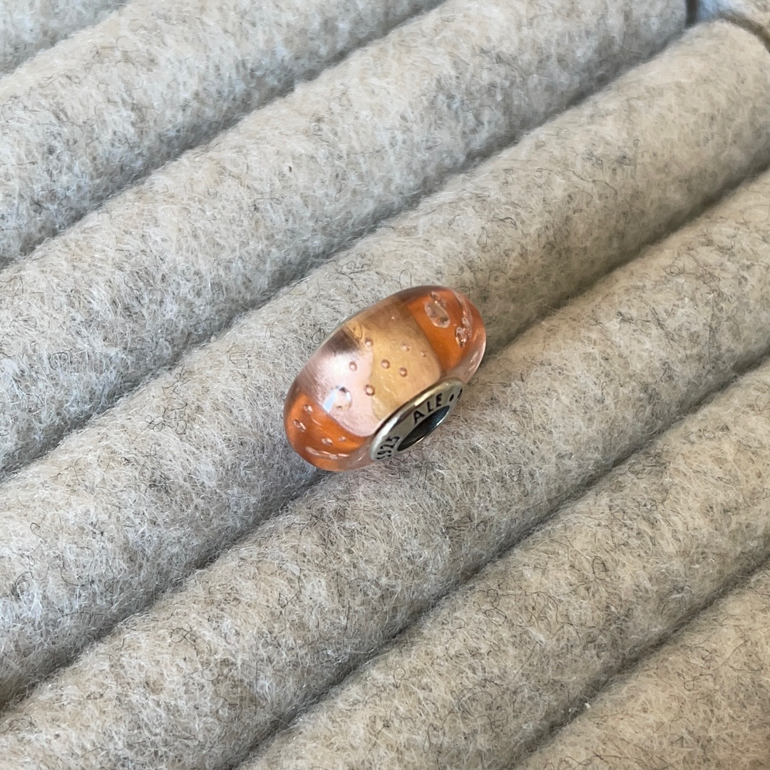 Genuine Pandora Golden Pinky Glass Murano Charm