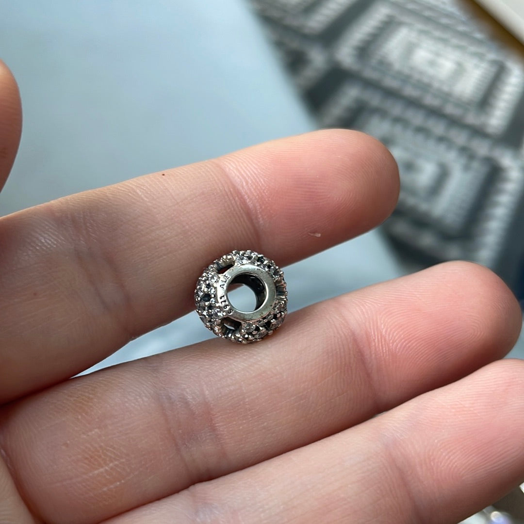 Genuine Pandora Pave Delicate Sparkle Flower Charm