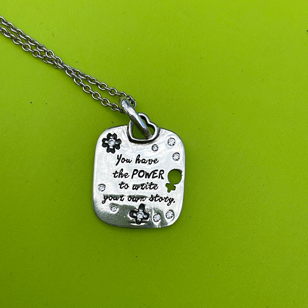 Genuine Pandora “you have power to write your own story” Rare Pendant