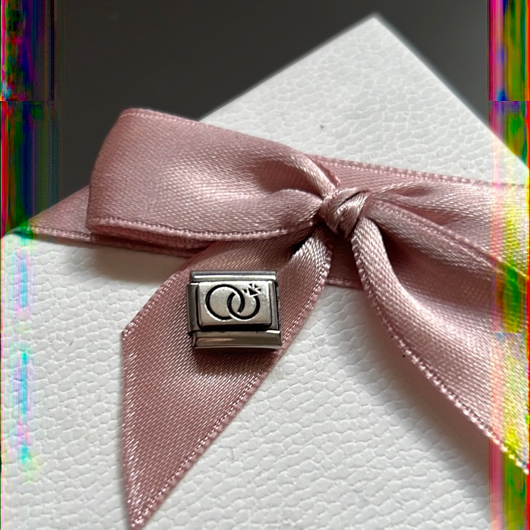 Genuine Nomination Silver Link Charm Enamel Rings Wedding Engagement