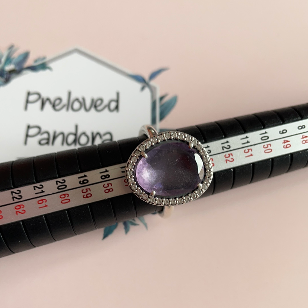 Genuine Pandora Purple Large Retired Statement ring in Size 58