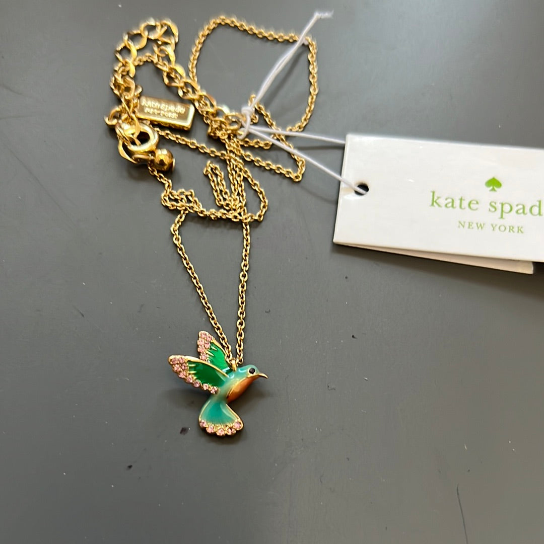 Genuine BN Kate Spade Beautiful Enamel Bird Necklace 48cm
