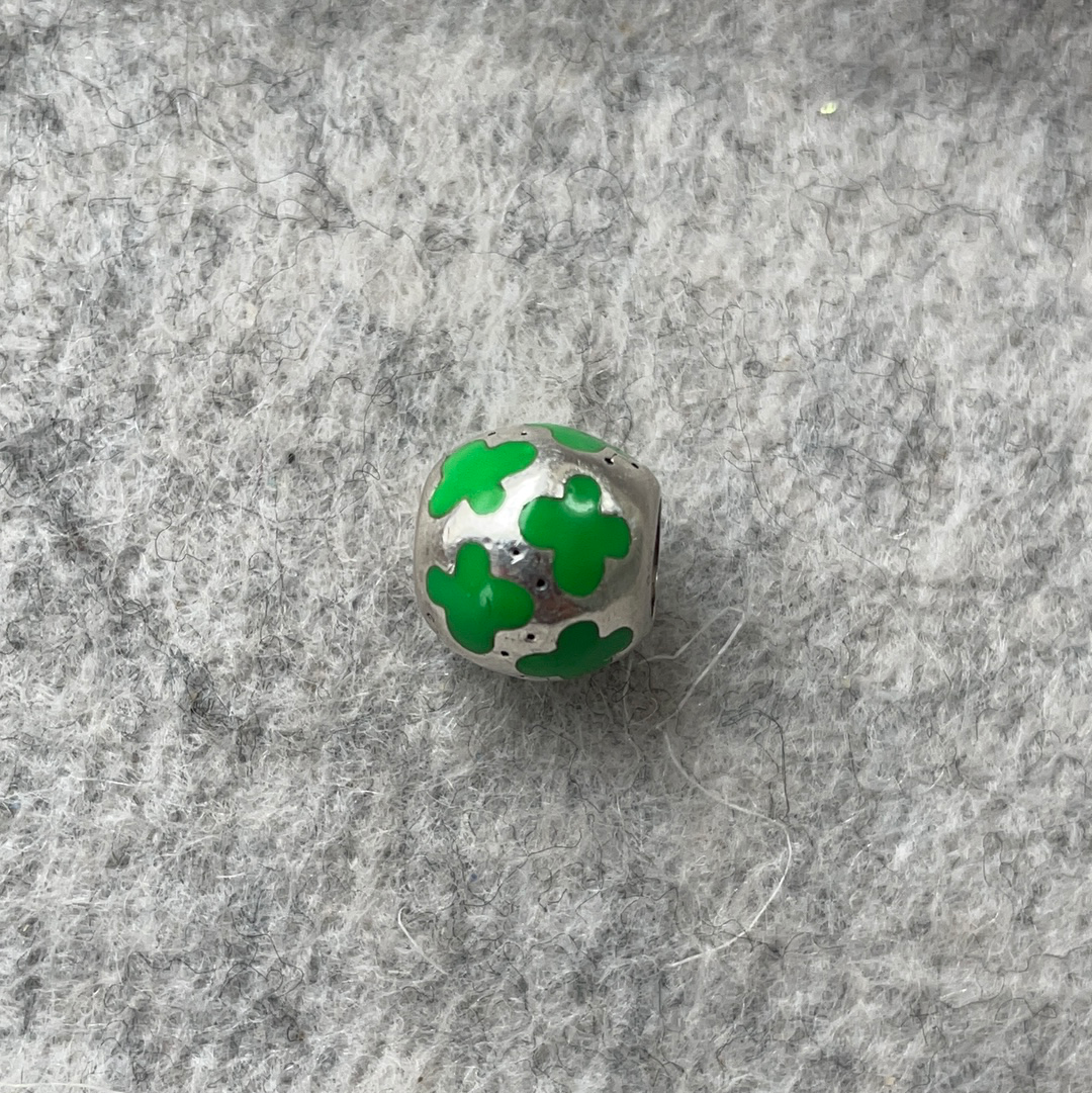 Genuine Pandora Green Enamel Butterfly Ball Silver Charm