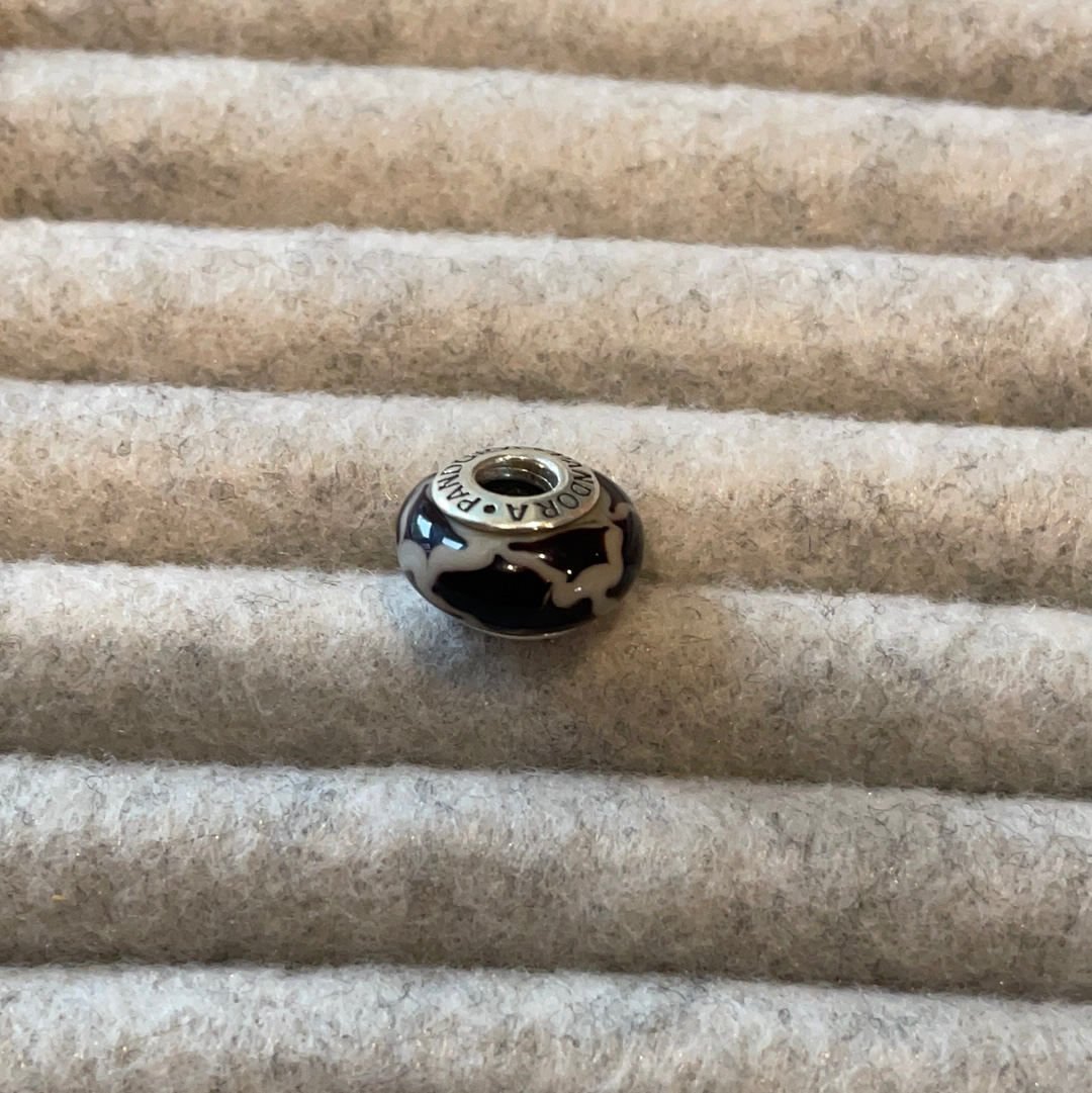 Genuine Pandora Retired Rare HTF Masai Giraffe Animal Print Murano Glass Charm SALE
