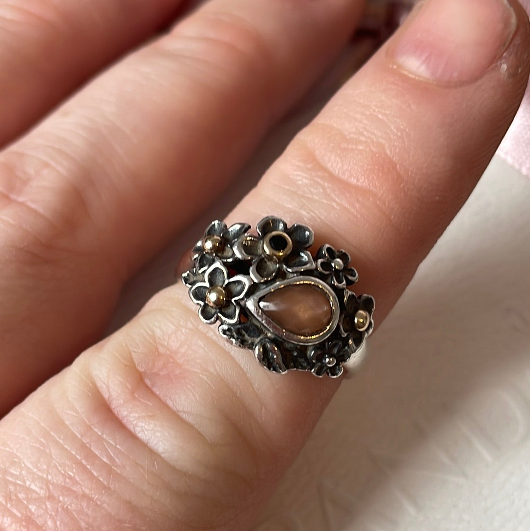 Genuine Pandora Hyper Rare Orange Dew Drops Ring Size 52