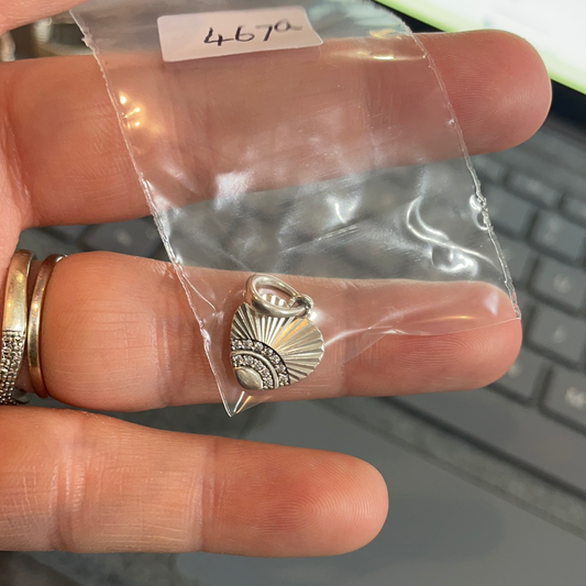 Genuine Pandora Fan of Love Pave Heart Charm Dangle