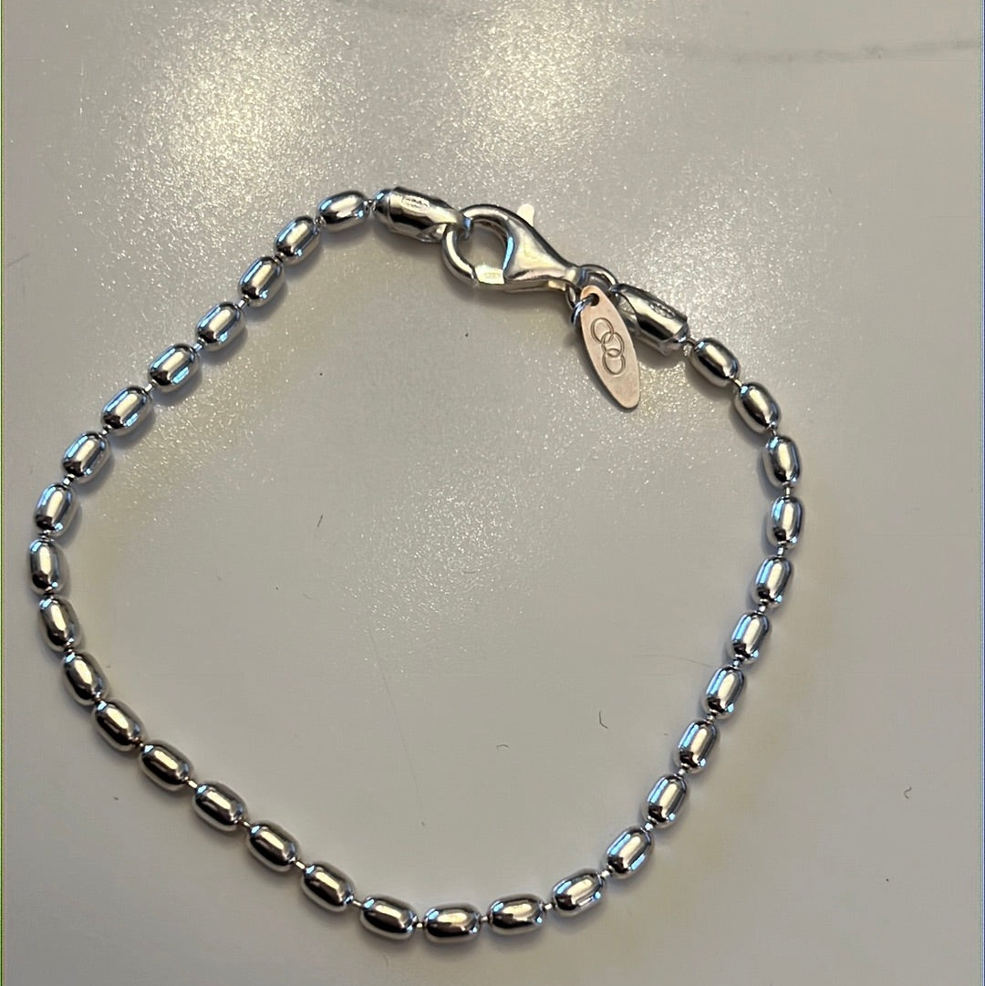 Genuine Links of London Rice Chain Bracelet 19cm BN