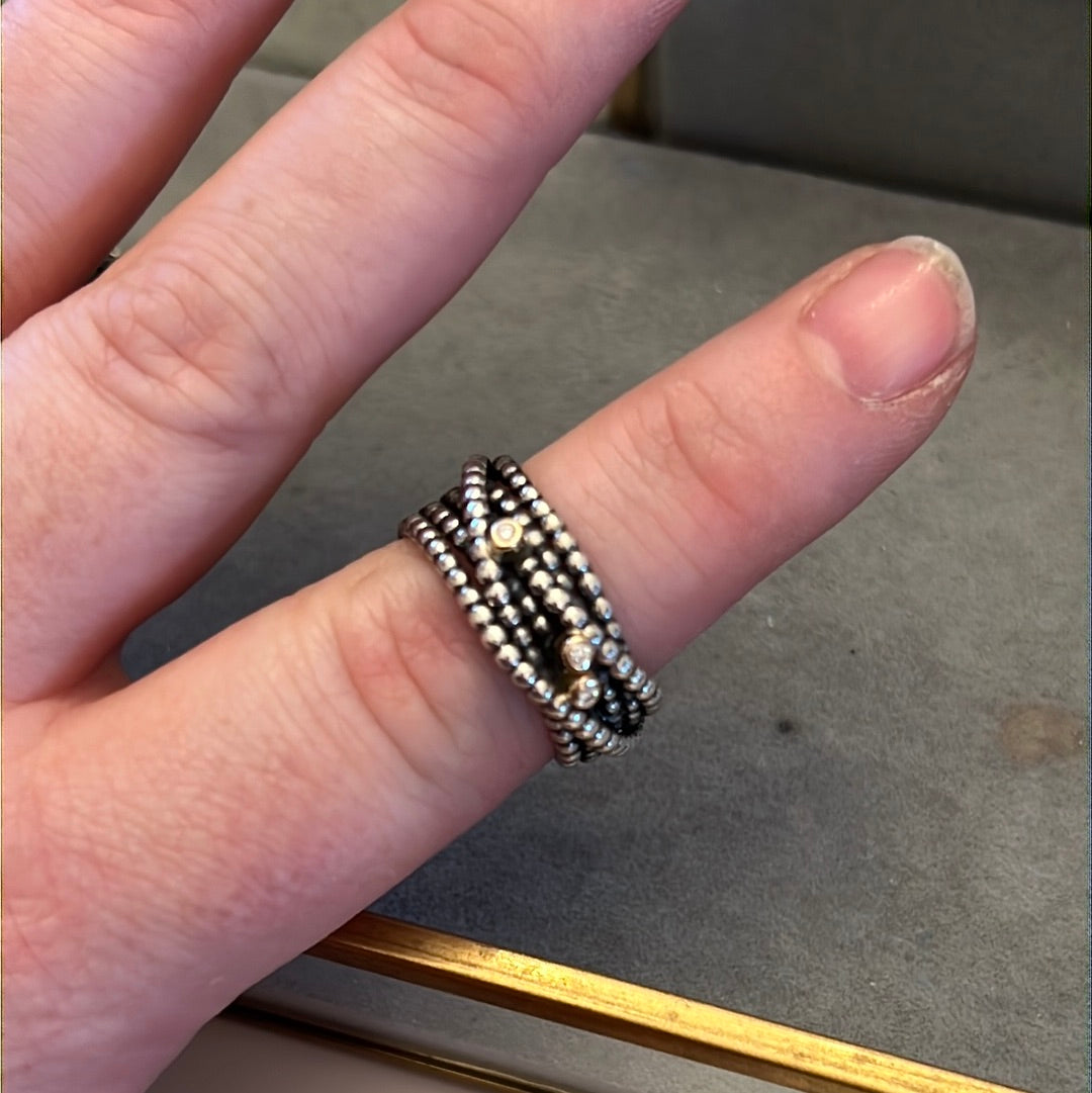 Genuine Pandora Gold & Diamond Two Tone Kerry's Precious Entangled Beauty Ring 60 Retired HTF Rare