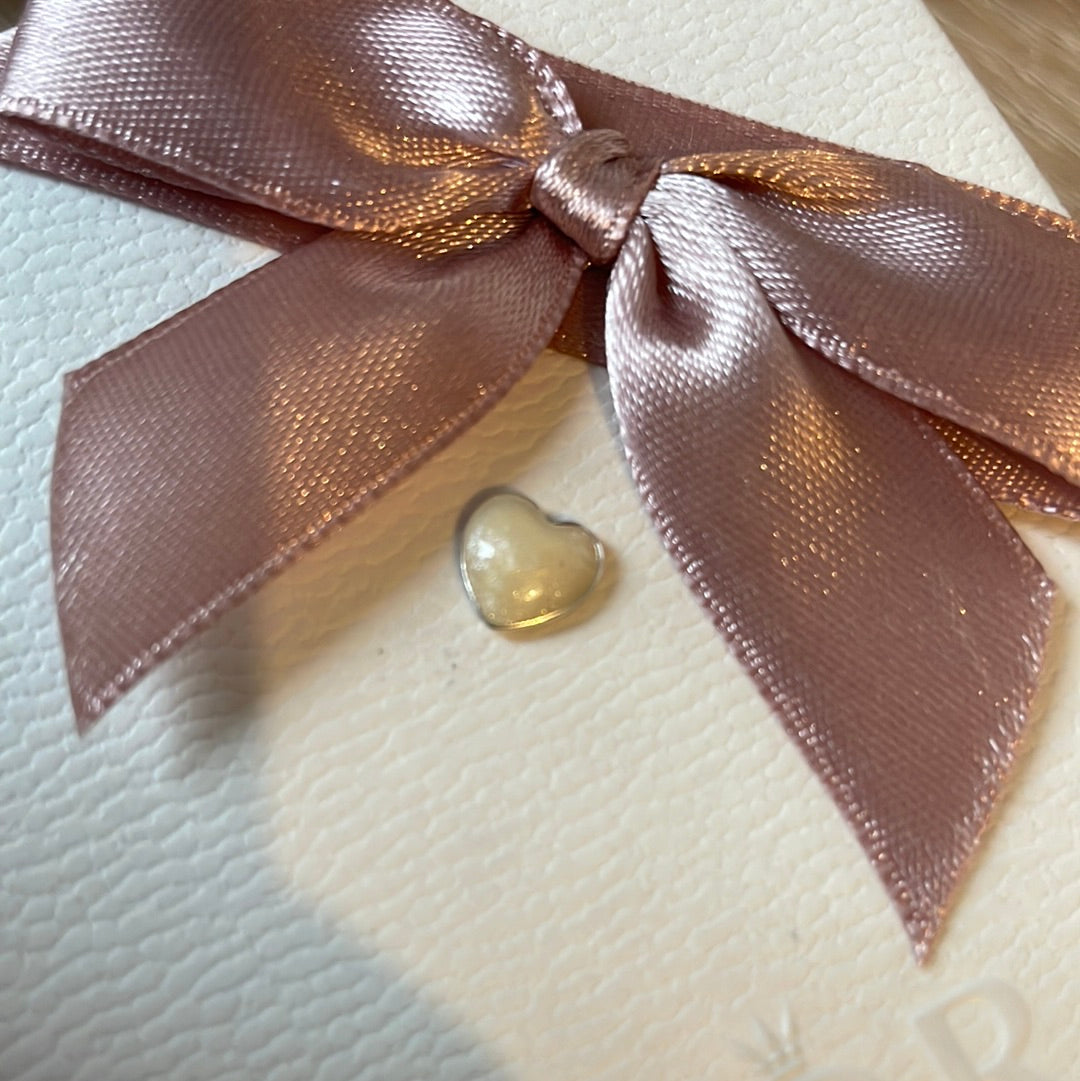 Genuine Pandora Floating Locket Petite Cream Charm Pink Heart