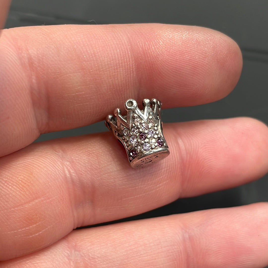 Genuine Camelia Pave Crown Queen Princess Birthday Charm