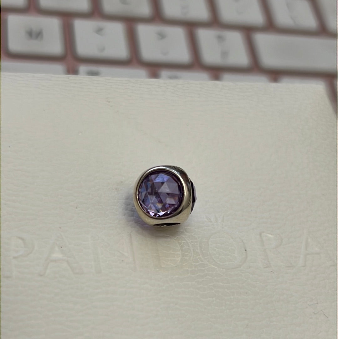 Genuine Pandora Poetic Purple Droplet Stone, Trio Charm