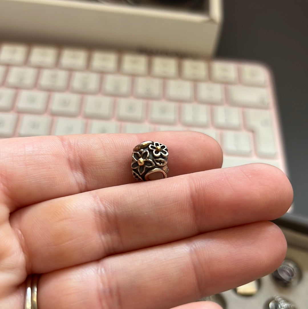 Genuine Pandora Pink Moonstone Charm Dew Drop RARE HTF