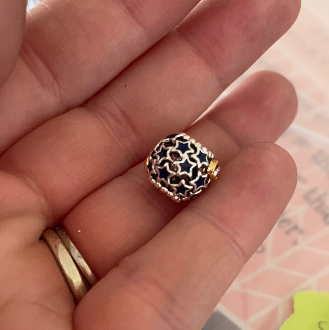 Genuine Pandora Illuminating Stars Sky Two Tone Gold Star Charm Openwork