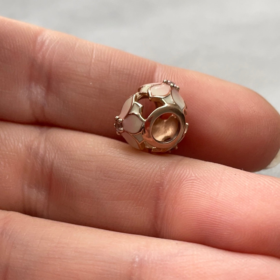 Genuine Pandora Brand New Rose Gold Flower Magnolia Enamel Charm