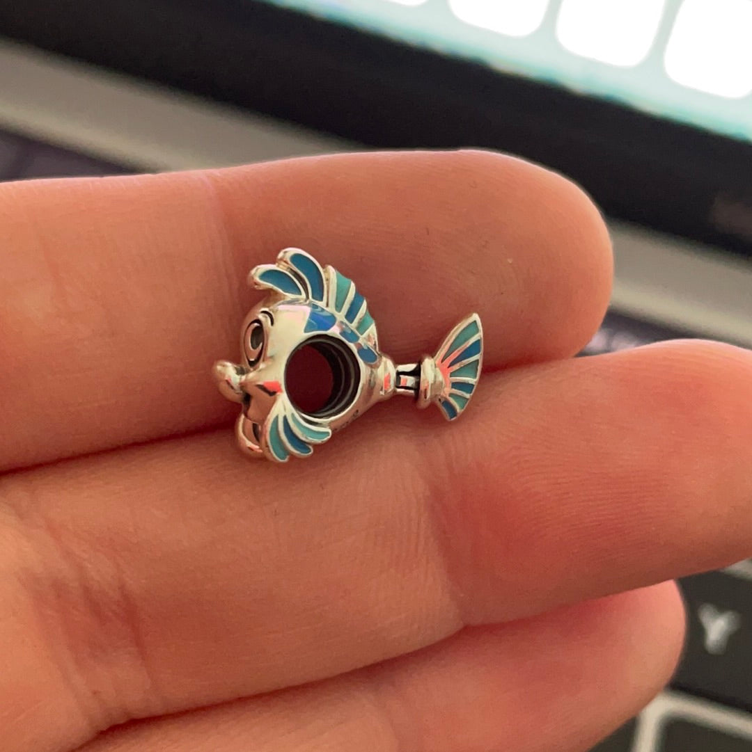Genuine Pandora Little Mermaid Flounder Fish Enamel Charm