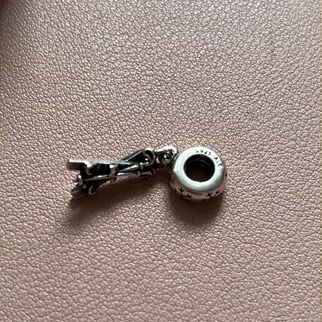 Genuine Pandora Rare Skiing Ski Christmas Winter Sport Charm