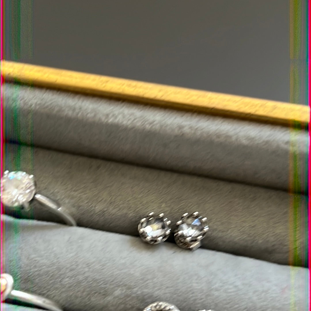 Genuine Pandora Silver Sparkling Crown Earrings Studs
