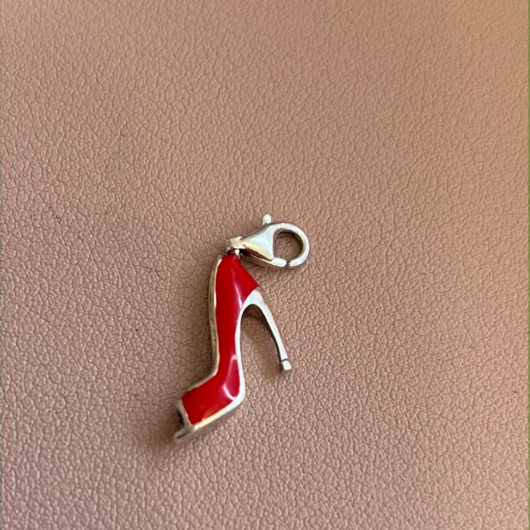 Genuine Thomas Sabo Red Enamel High Heel Shoe Dangle Clip Charm