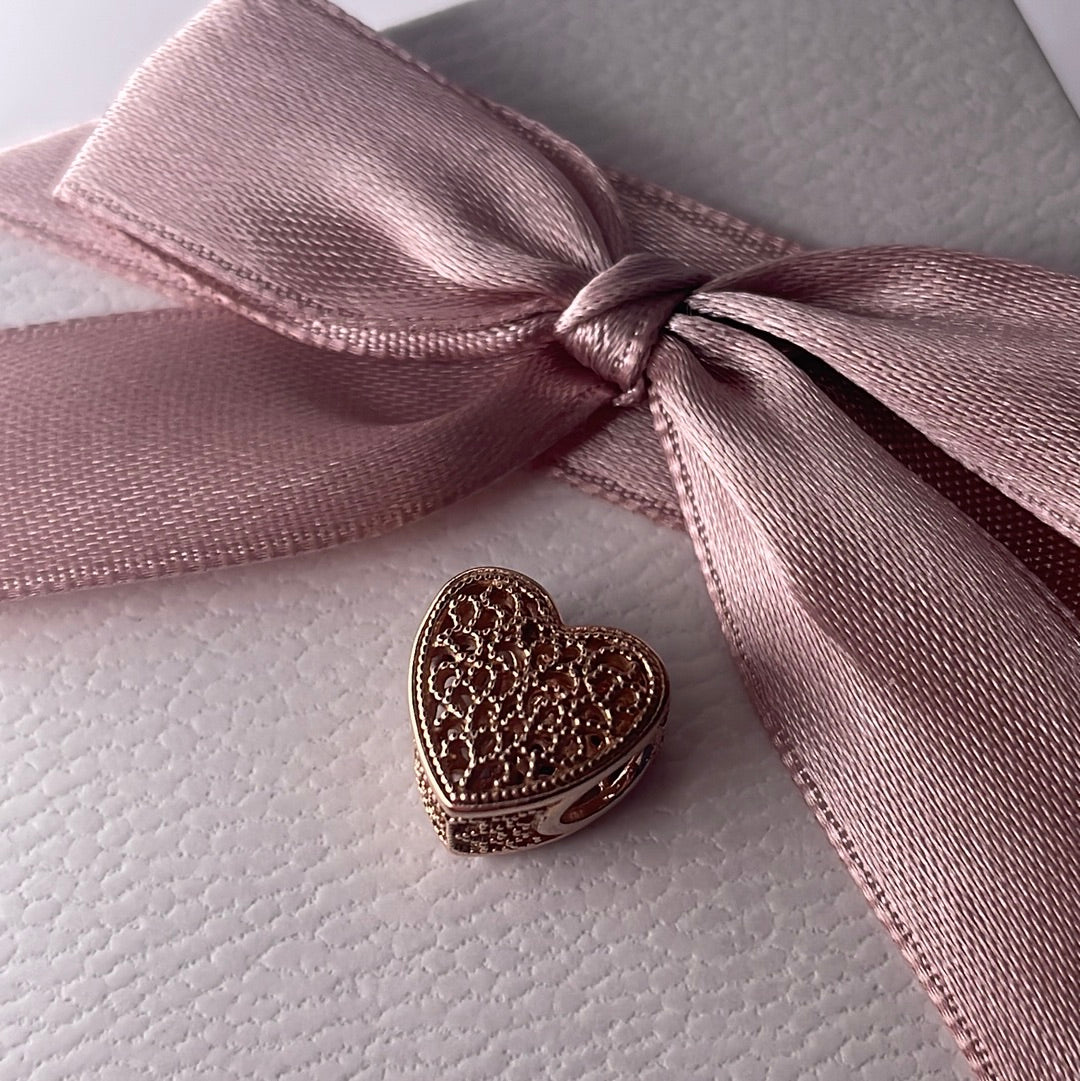 Genuine Pandora Rose Gold Intricate Openwork Lace Heart