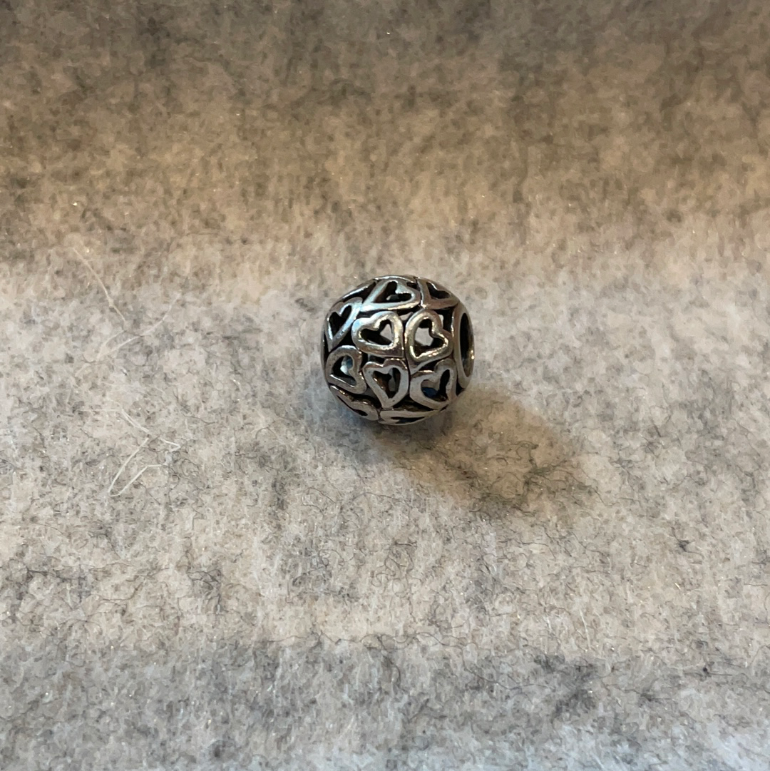 Genuine Chamilia Love Heart Open Work Charm